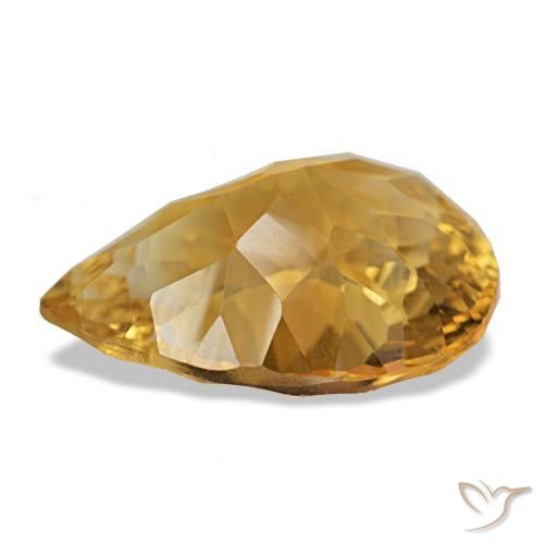 Citrino Arancio Dorato Profondo naturale da 12.82 ct, Forma a pera, VS