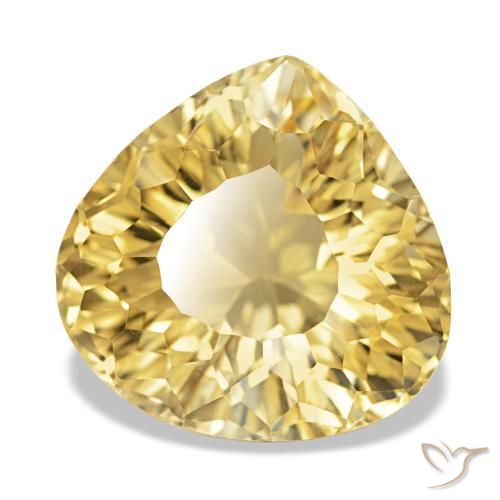 Citrino Giallo chiaro naturale da 12.31 ct, Forma a pera, VVS