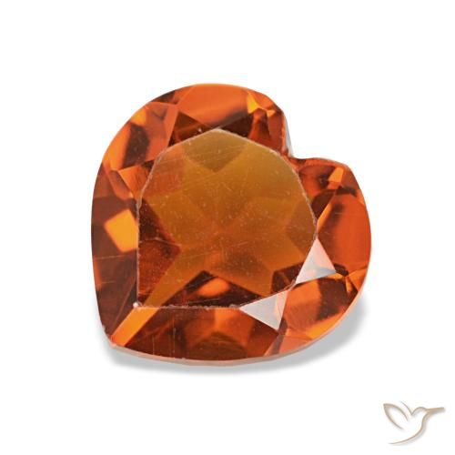 Citrino Arancione scuro naturale da 1.06 ct, A forma di cuore, VS