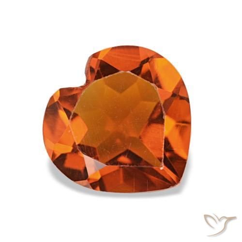 Citrino Arancione scuro naturale da 1.06 ct, A forma di cuore, VS