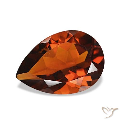 1.56ct Arancio scuro rossastro Citrino Pietre preziose, Forma a pera, VVS