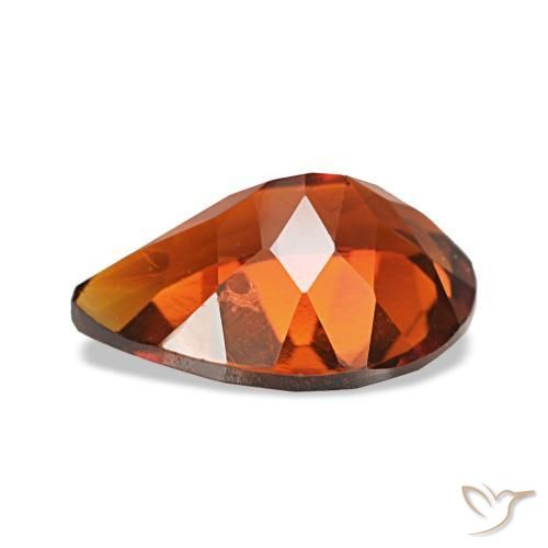Citrino Arancio scuro rossastro naturale da 1.56 ct, Forma a pera, VVS