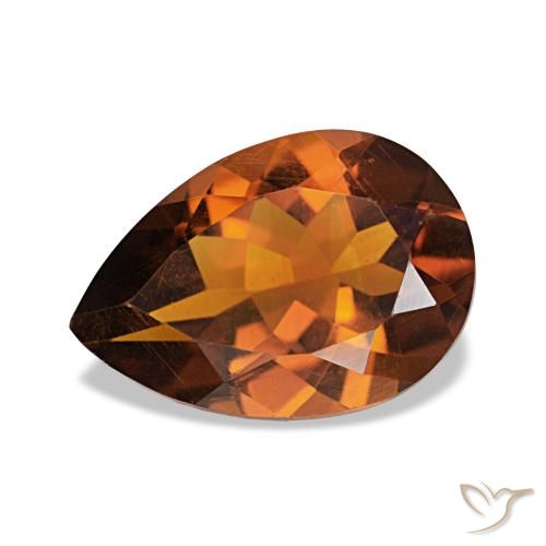 Citrino Arancione scuro naturale da 1.78 ct, Forma a pera, VVS