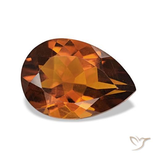 Citrino Arancione scuro naturale da 1.78 ct, Forma a pera, VVS