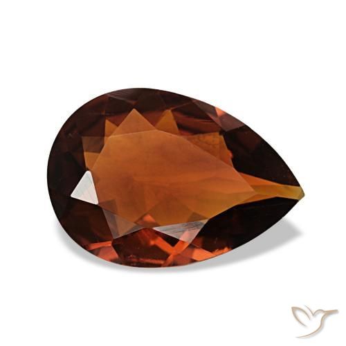 Citrino Arancione rossastra naturale da 1.26 ct, Forma a pera, VVS