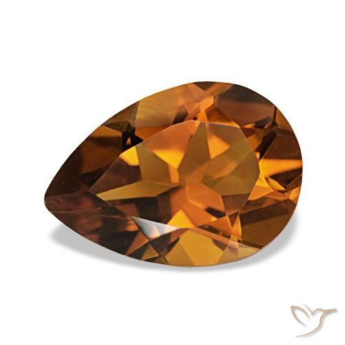 Citrino Arancione scuro naturale da 1.90 ct, Forma a pera, VVS