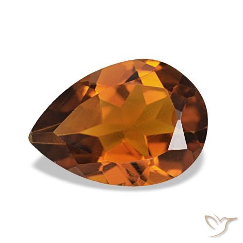 Citrino Medium Dark-Orange naturale da 1.61 ct, Forma a pera, VVS