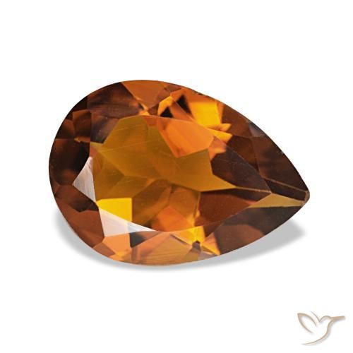 Citrino Medium Dark-Orange naturale da 1.61 ct, Forma a pera, VVS