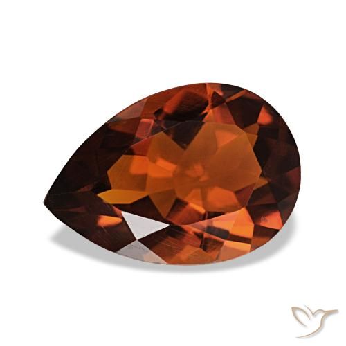 Citrino Arancione scuro naturale da 1.58 ct, Forma a pera, VVS-VS