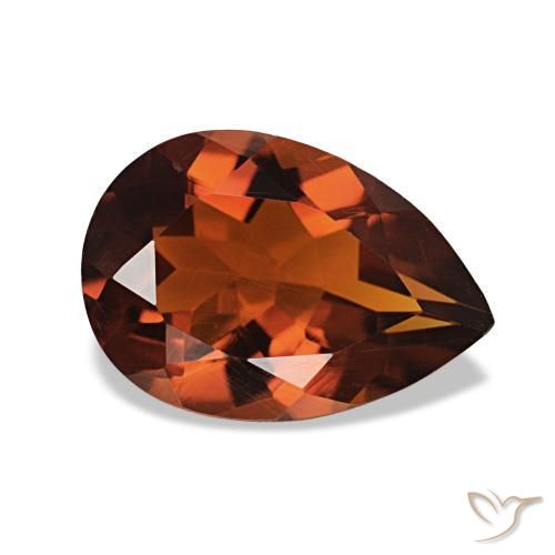 Citrino Arancione scuro naturale da 1.58 ct, Forma a pera, VVS-VS
