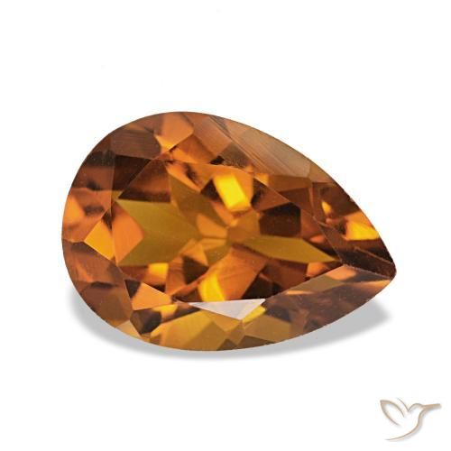 Citrino Medium Dark-Orange naturale da 1.88 ct, Forma a pera, VVS-VS