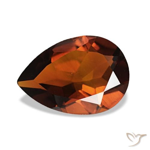 Citrino Arancione scuro naturale da 1.56 ct, Forma a pera, VVS-VS