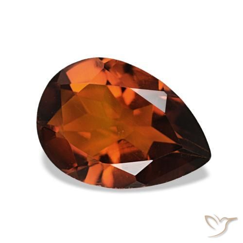 Citrino Arancione scuro naturale da 1.56 ct, Forma a pera, VVS-VS