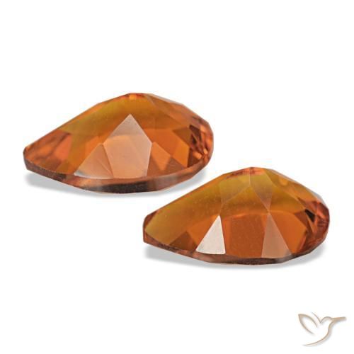 Gemme di Citrino Arancione scuro naturale da 3.38 ct, Forma a pera, VVS-VS