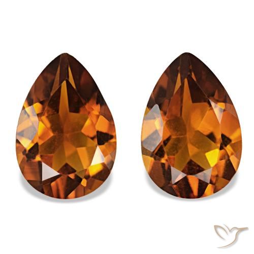 Gemme di Citrino Arancio Terra naturale da 3.48 ct, Forma a pera, VVS-VS