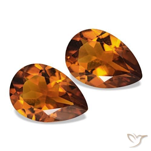 Gemme di Citrino Arancio Terra naturale da 3.48 ct, Forma a pera, VVS-VS