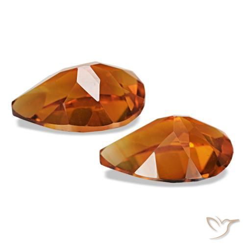 Gemme di Citrino Medium Dark-Orange naturale da 3.32 ct, Forma a pera, VS
