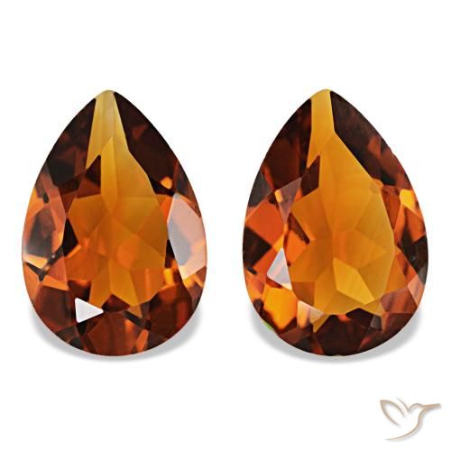 Gemme di Citrino Arancione scuro naturale da 3.01 ct, Forma a pera, VVS-VS