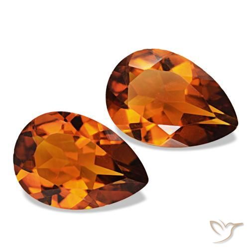 Gemme di Citrino Arancio Medio naturale da 3.14 ct, Forma a pera, VVS-VS