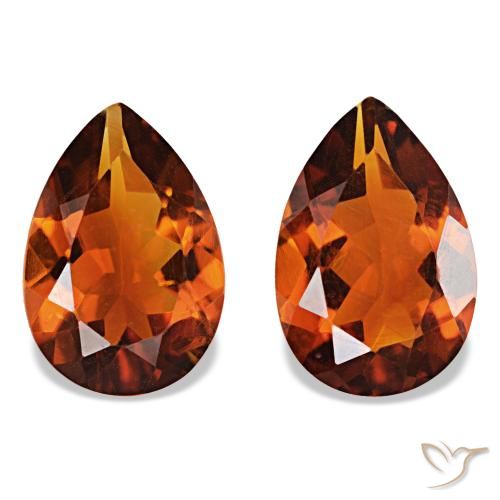 Gemme di Citrino Arancione scuro naturale da 2.85 ct, Forma a pera, VS