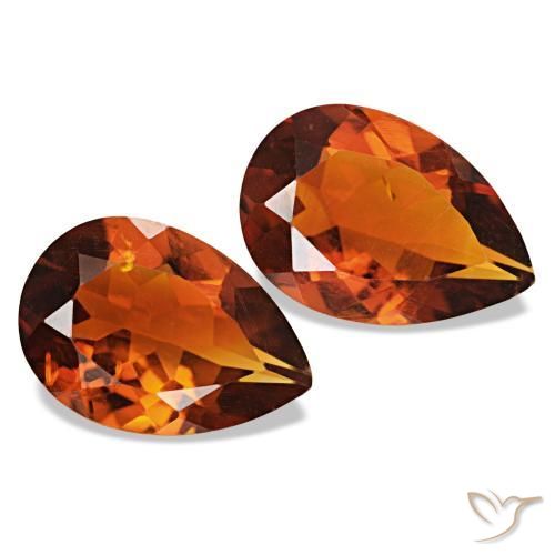 Gemme di Citrino Arancione scuro naturale da 2.85 ct, Forma a pera, VS