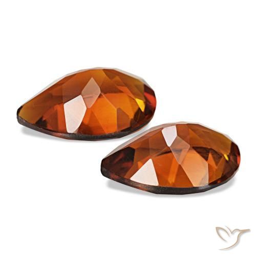 Gemme di Citrino Arancione rossastra naturale da 3.20 ct, Forma a pera, VVS-VS
