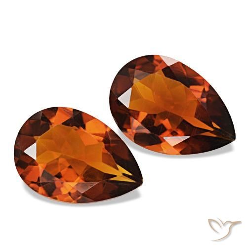 Gemme di Citrino Deep Orange - Brown naturale da 2.81 ct, Forma a pera, VVS-VS