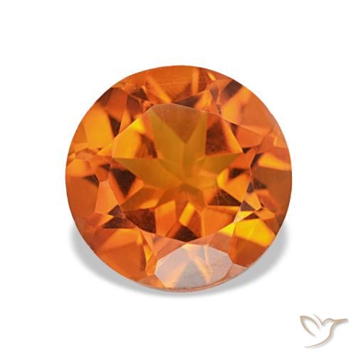 Citrino Arancio Medio naturale da 1.73 ct, Taglio rotondo, VVS