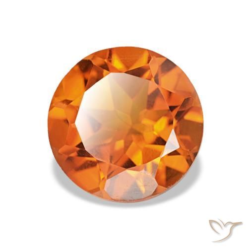 Citrino Arancio Medio naturale da 1.73 ct, Taglio rotondo, VVS