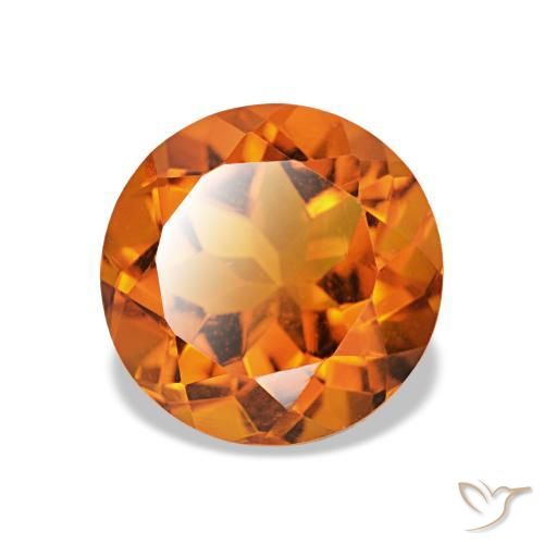 Citrino Arancione scuro naturale da 1.89 ct, Taglio rotondo, VVS-VS