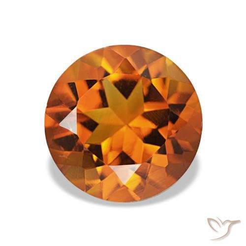 Citrino Arancio Medio naturale da 2.01 ct, Taglio rotondo, VVS-VS