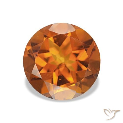 Citrino Arancio Medio naturale da 1.67 ct, Taglio rotondo, VVS-VS