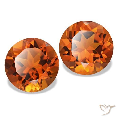 Gemme di Citrino Arancione rossastra naturale da 3.58 ct, Taglio rotondo, VVS-VS