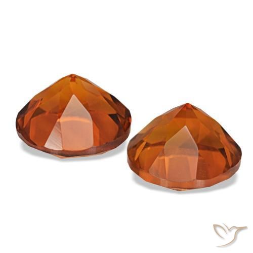 Gemme di Citrino Arancione rossastra naturale da 3.58 ct, Taglio rotondo, VVS-VS