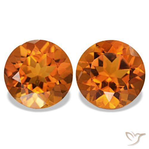 Gemme di Citrino Arancione rossastra naturale da 3.71 ct, Taglio rotondo, VS