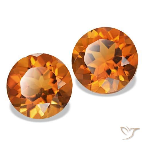 Gemme di Citrino Arancione rossastra naturale da 3.71 ct, Taglio rotondo, VS