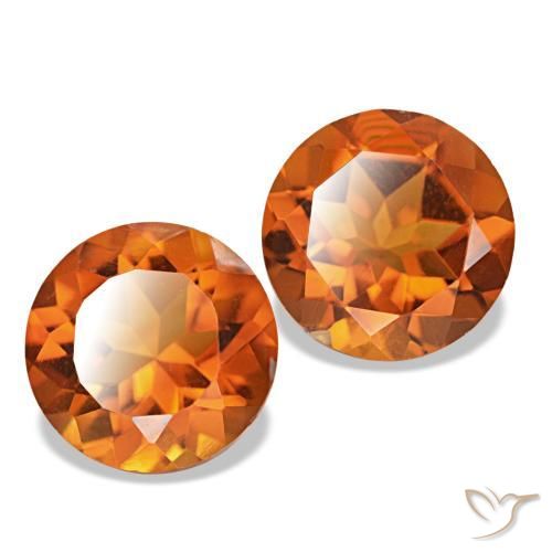 Gemme di Citrino Arancio Medio naturale da 3.27 ct, Taglio rotondo, VS