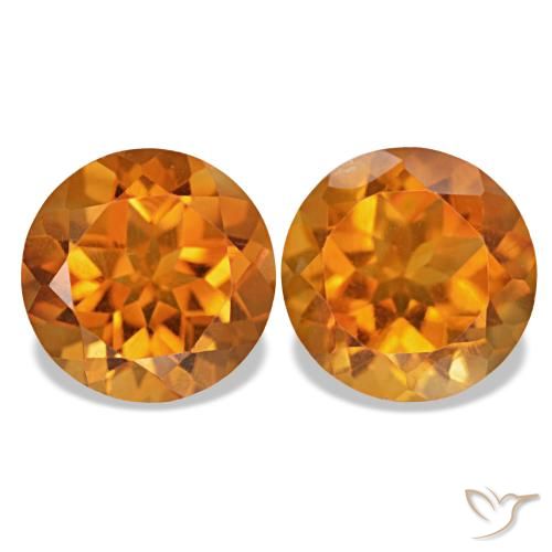 Gemme di Citrino Arancio Medio naturale da 3.49 ct, Taglio rotondo, VVS-VS