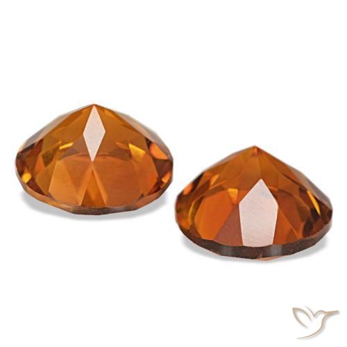Gemme di Citrino Medium Dark-Orange naturale da 3.28 ct, Taglio rotondo, VVS-VS