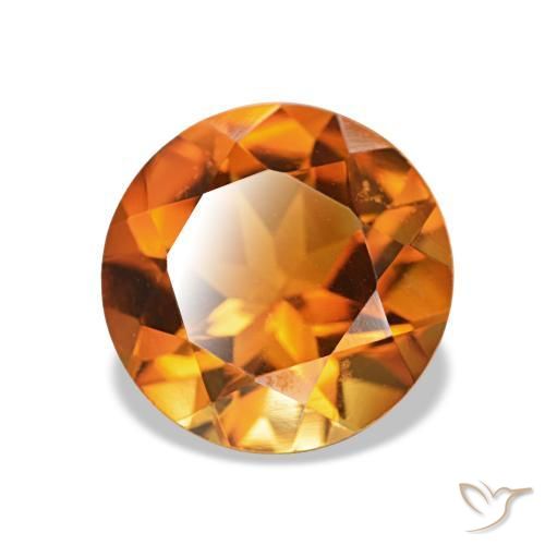 Citrino Marrone arancio naturale da 1.79 ct, Taglio rotondo, VVS-VS