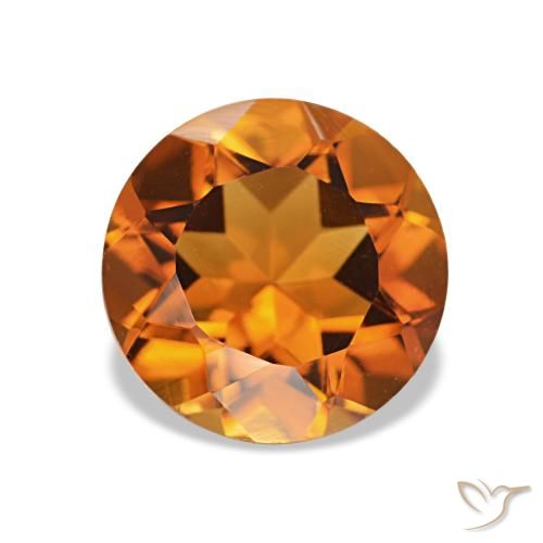 Citrino Arancione scuro naturale da 1.66 ct, Taglio rotondo, VVS-VS