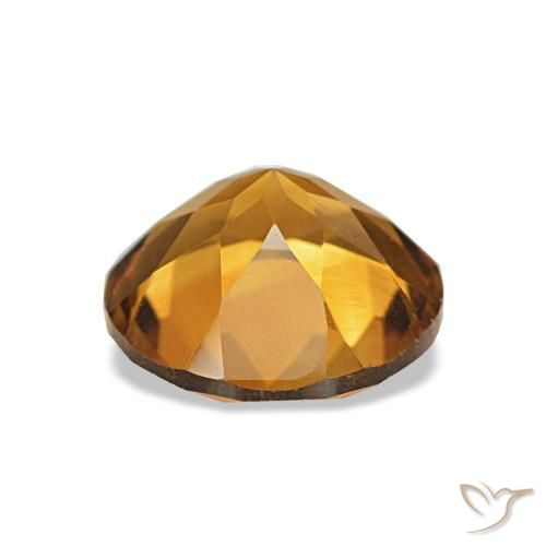 Citrino Arancione marroncino naturale da 1.54 ct, Taglio rotondo, VVS-VS