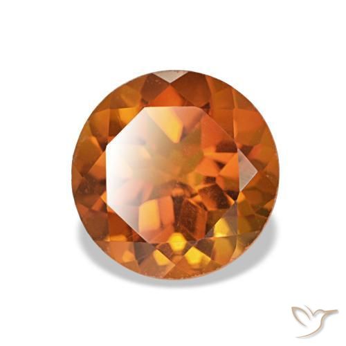 Citrino Arancione scuro naturale da 1.25 ct, Taglio rotondo, VVS-VS