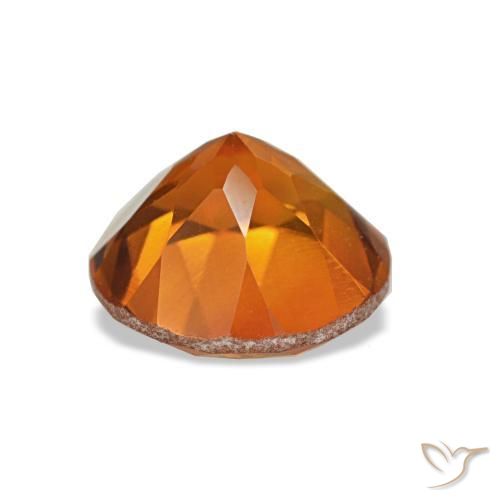 Citrino Arancione scuro naturale da 1.25 ct, Taglio rotondo, VVS-VS