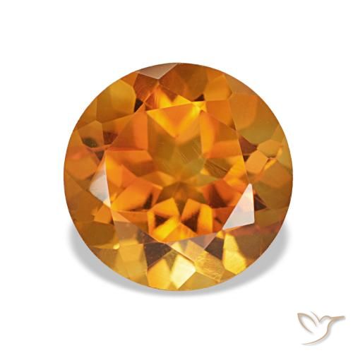 Citrino Marrone arancio naturale da 1,90 ct, Taglio rotondo, VVS-VS