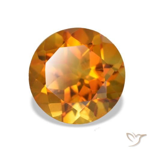 Citrino Marrone arancio naturale da 1,90 ct, Taglio rotondo, VVS-VS