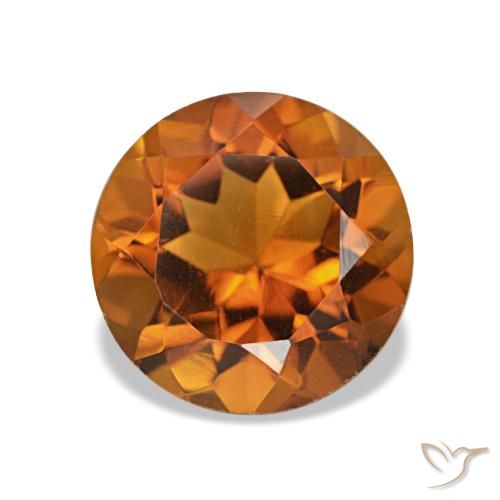 Citrino Arancione rossastra naturale da 1,90 ct, Taglio rotondo, VS