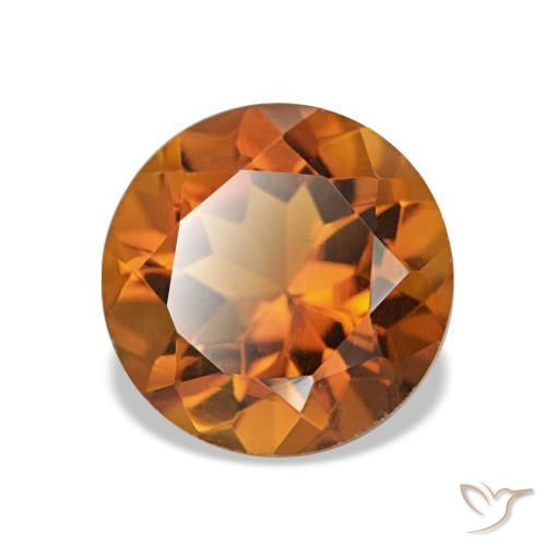 Citrino Arancione rossastra naturale da 1,90 ct, Taglio rotondo, VS