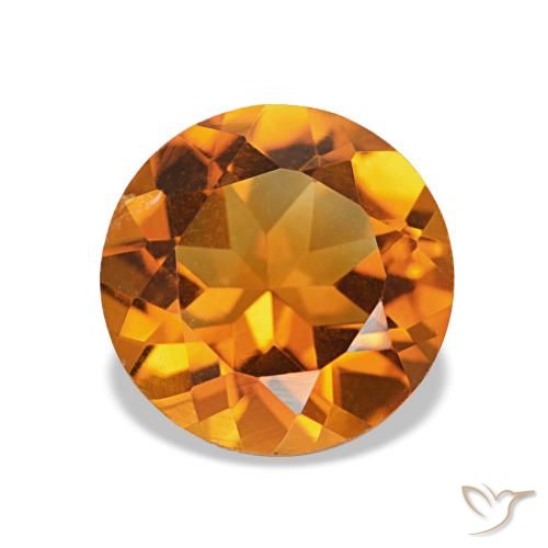 Citrino Marrone arancio naturale da 1.74 ct, Taglio rotondo, VS