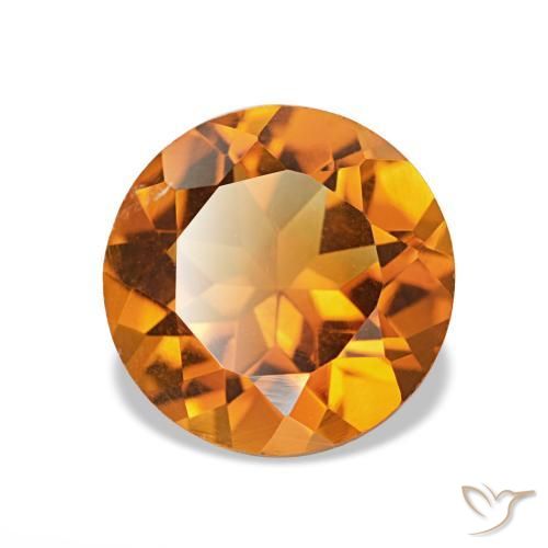 Citrino Marrone arancio naturale da 1.74 ct, Taglio rotondo, VS